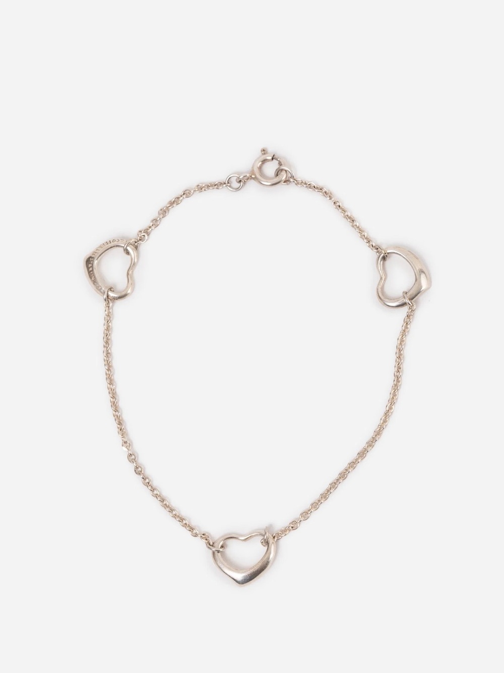 Tiffany Sterling Silver Peretti Triple Heart Bracelet